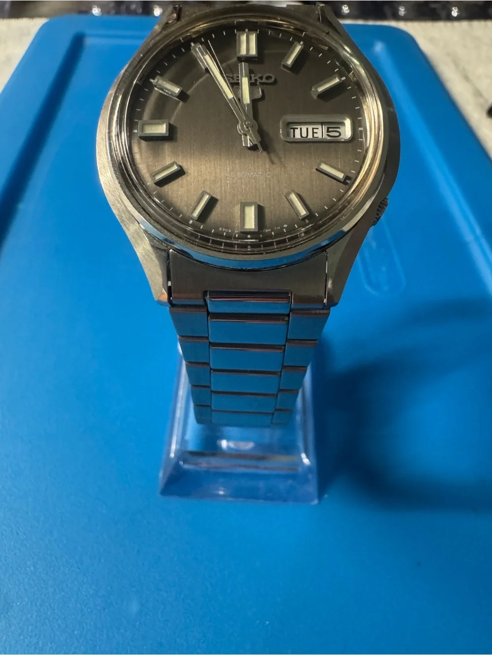 Seiko Black Dial Stainless Steel Automatic Watch